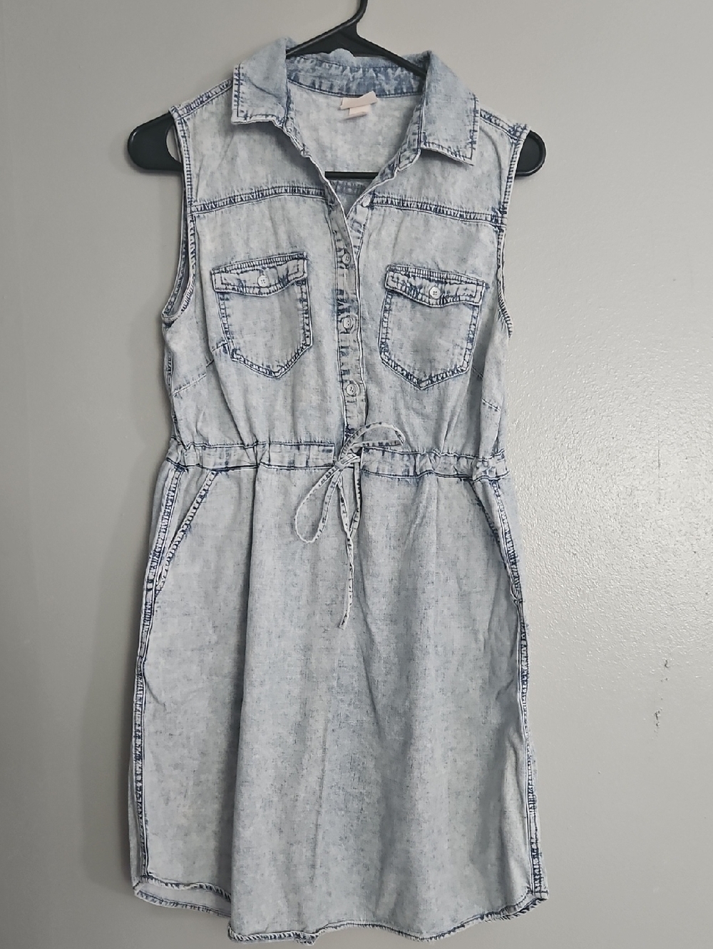 Mossimo Supply Co. Light Acid Wash Denim Shirt Dress